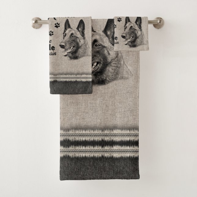 Belgian Malinois art when everything fails quote Bath Towel Set (Insitu)