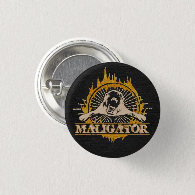 Belgian Malinois - Belgian shepherd -Maligator Button (Front & Back)