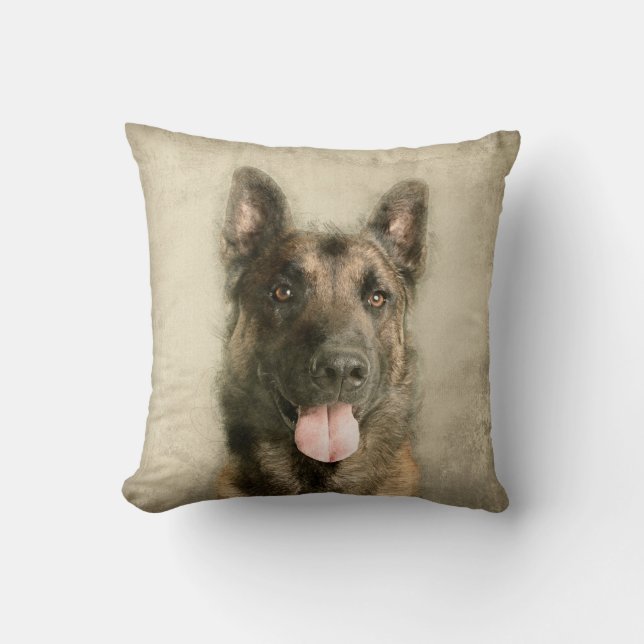 Belgian Malinois - Belgian shepherd -Maligator Throw Pillow (Front)