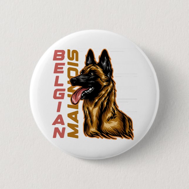 Belgian Malinois   Button (Front)