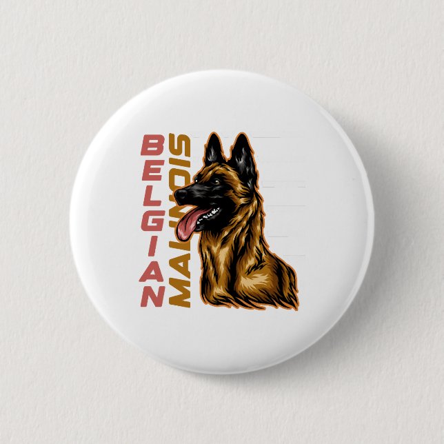 Belgian Malinois   Button (Front)