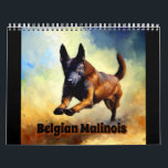 Belgian Malinois Calendar<br><div class="desc">Calendar featuring twelve images of Belgian Malinois dogs in various stages of play and rest.</div>