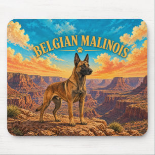 Belgian Malinois, Canyonlands Vintage Watercolor Mouse Pad