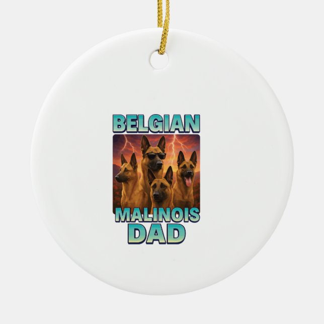 Belgian Malinois Ceramic Ornament (Front)