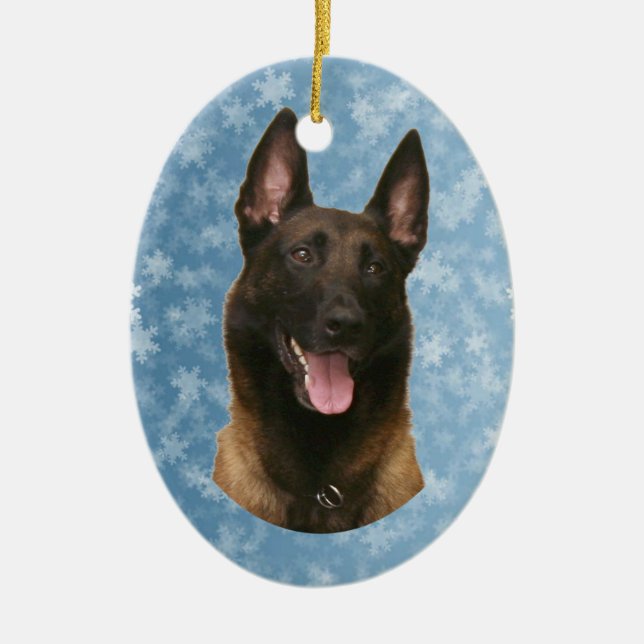 belgian malinois ceramic ornament (Front)