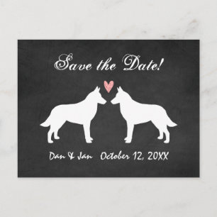Belgian Malinois Chalkboard Wedding Save the Date Announcement Postcard