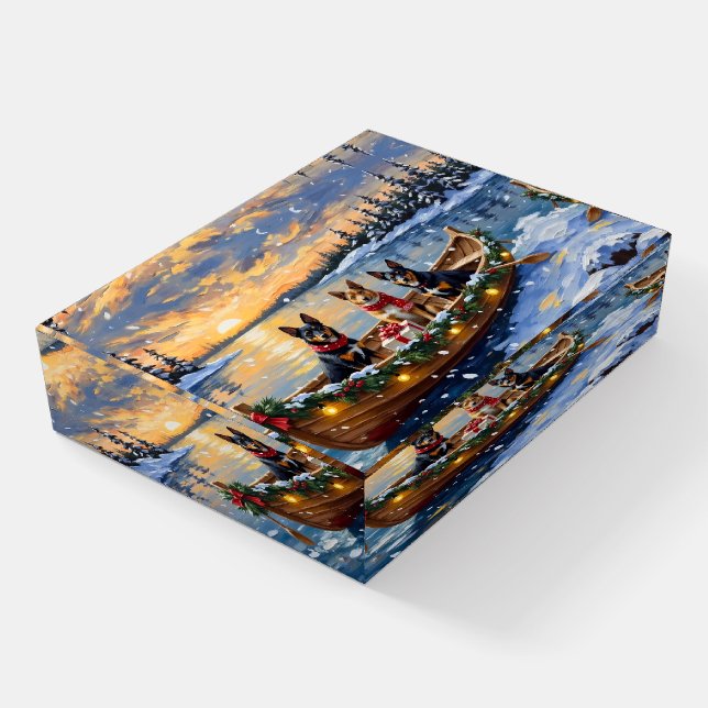 Belgian Malinois Christmas Boat Holiday Paperweight (Angled)