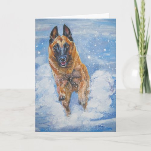 Belgian Malinois Christmas card