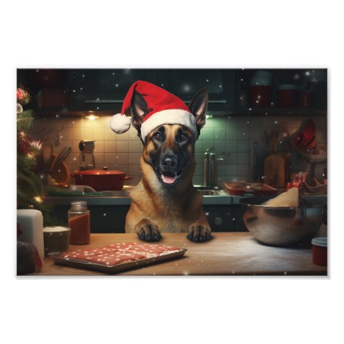 Belgian Malinois Christmas Cookies Festive Holiday Photo Print