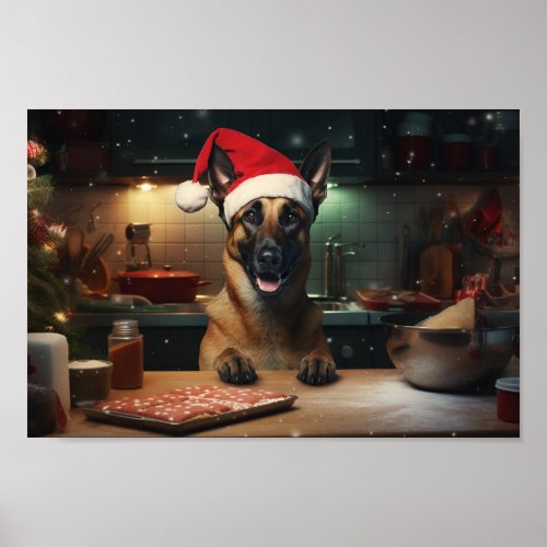 Belgian Malinois Christmas Cookies Festive Holiday Poster