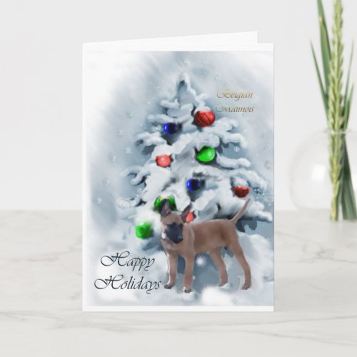 Belgian Malinois Christmas Gifts Holiday Card