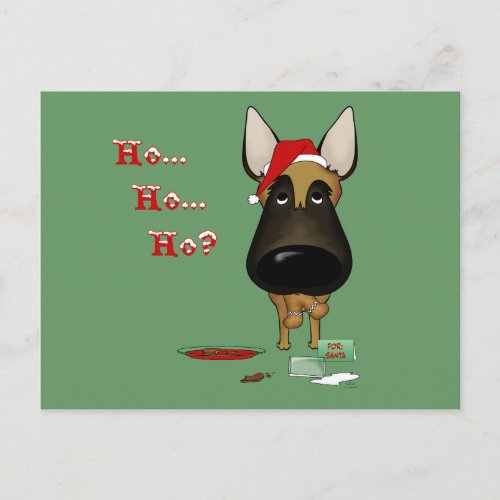 Belgian Malinois Christmas _ Ho Ho Ho Holiday Postcard