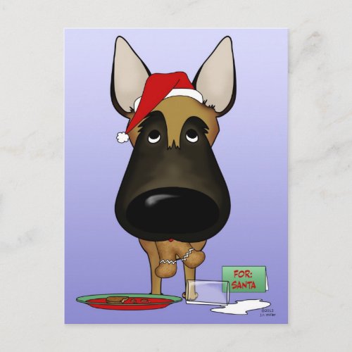 Belgian Malinois Christmas _ Ho Ho Ho Holiday Postcard