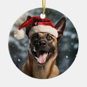 Belgian Malinois Christmas Keepsake Ceramic Ornament