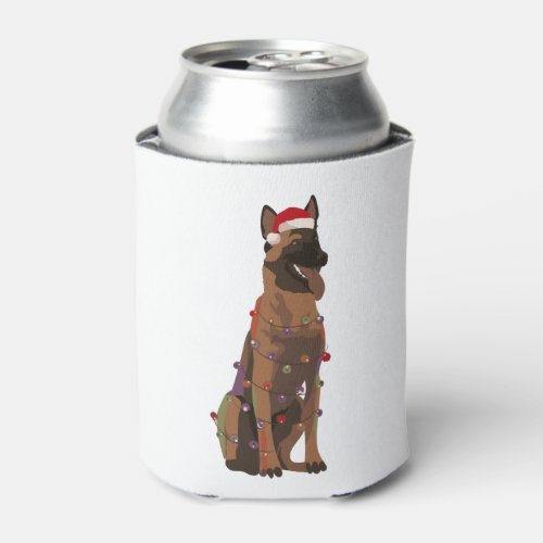 Belgian Malinois Christmas Lights Xmas Dog Lover Can Cooler