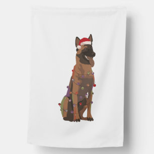 Belgian Malinois Christmas Lights Xmas Dog Lover House Flag