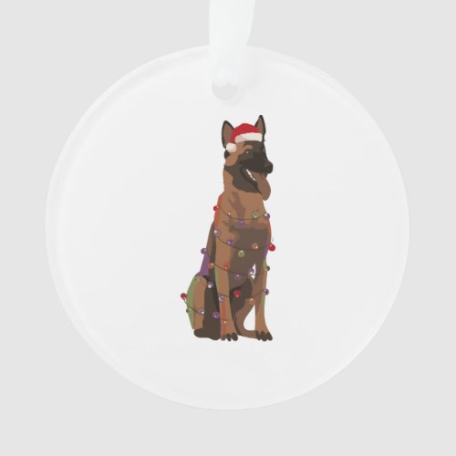 Belgian Malinois Christmas Lights Xmas Dog Lover Ornament