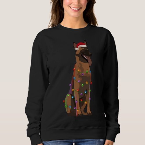 Belgian Malinois Christmas Lights Xmas Dog Lover Sweatshirt