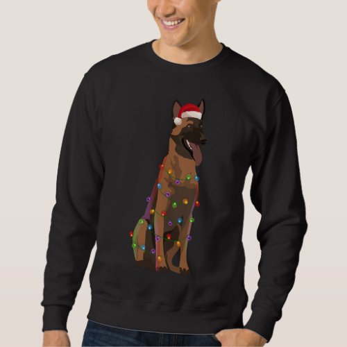 Belgian Malinois Christmas Lights Xmas Dog Lover Sweatshirt