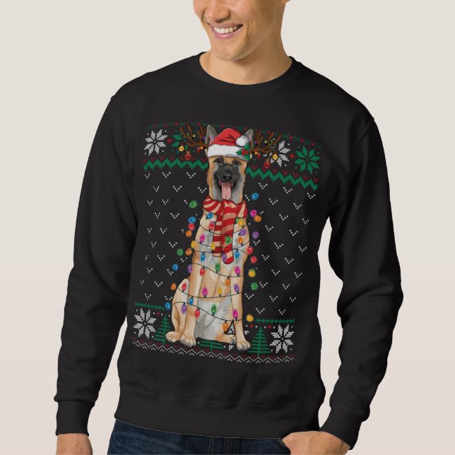 Belgian Malinois Christmas Ugly Sweater Funny Dog  (Front)