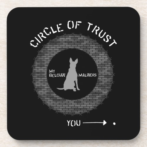 Belgian Malinois Circle of Trust Brick Barbwire Beverage Coaster