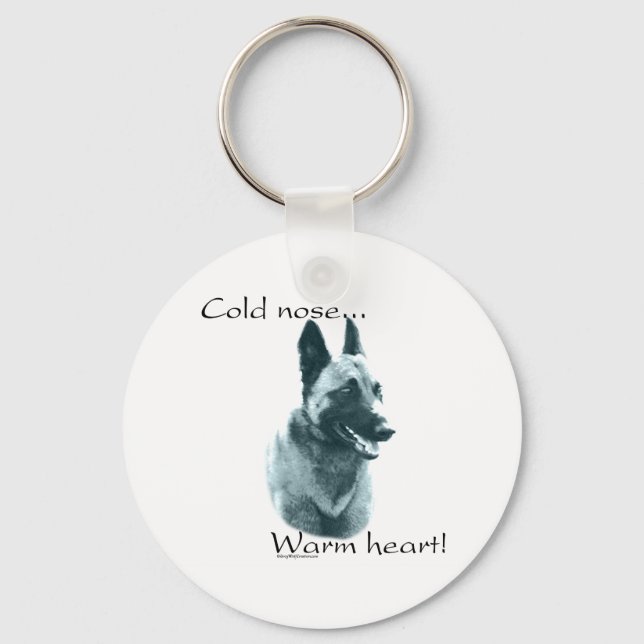 Belgian Malinois Cold Nose Warm Heart Keychain (Front)