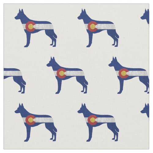 Belgian Malinois Colorado Flag Silhouette Fabric