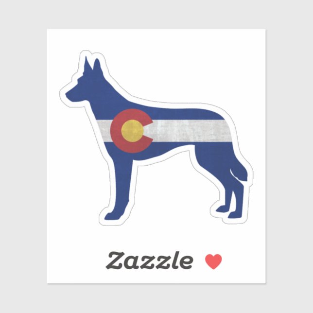 Belgian Malinois Colorado Flag Silhouette Sticker (Sheet)