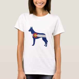 Belgian Malinois Colorado Flag Silhouette T-Shirt