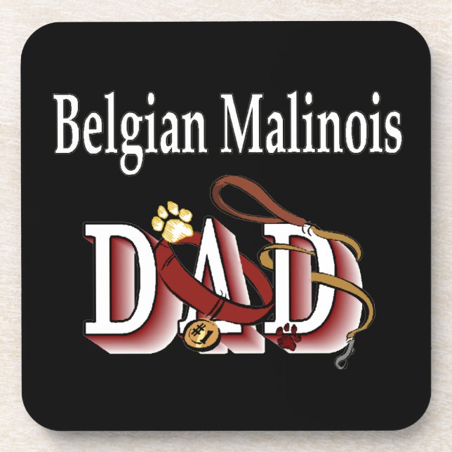 Belgian Malinois Dad Beverage Coaster (Front)