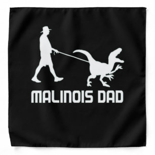 Belgian Malinois Dad Dinosaur Funny Gift To Husban Bandana