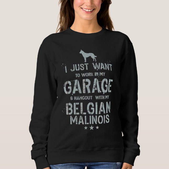 Belgian Malinois Dad Garage Men Hang Sweatshirt (Front)