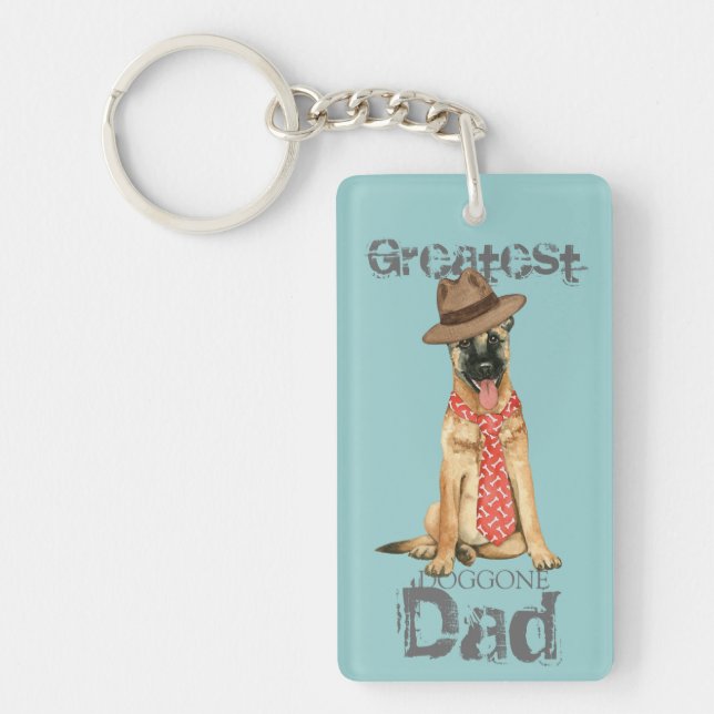 Belgian Malinois Dad Keychain (Front)