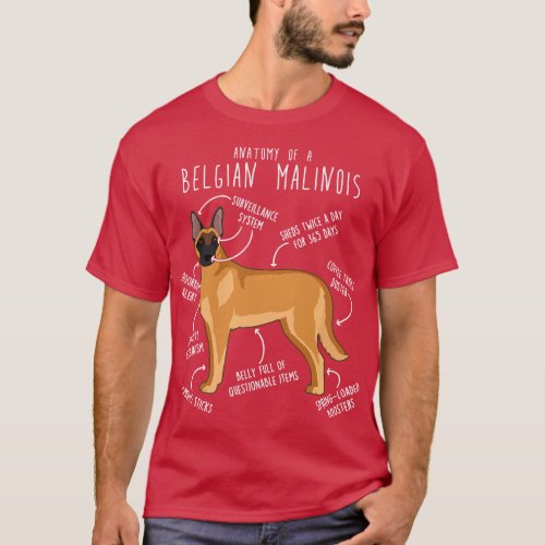 Belgian Malinois Dog Anatomy T_Shirt