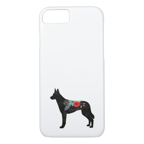 Belgian Malinois Dog Breed Bohemian Floral Saddle iPhone 87 Case