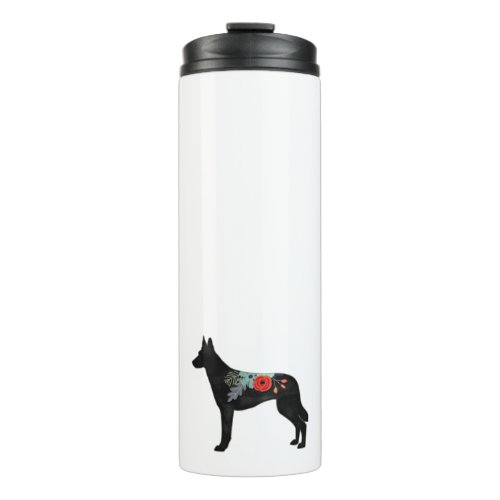 Belgian Malinois Dog Breed Bohemian Floral Saddle Thermal Tumbler