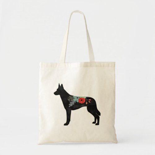 Belgian Malinois Dog Breed Bohemian Floral Saddle Tote Bag