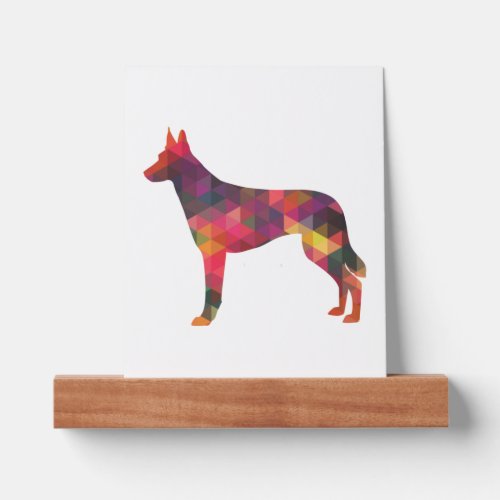 Belgian Malinois Dog Breed Geometric Pattern Silho Picture Ledge