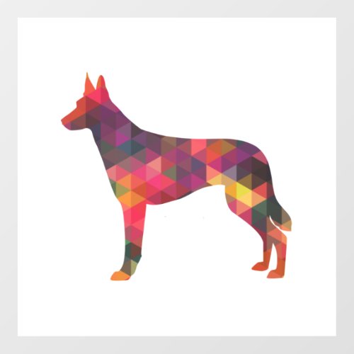 Belgian Malinois Dog Breed Geometric Pattern Silho Wall Decal