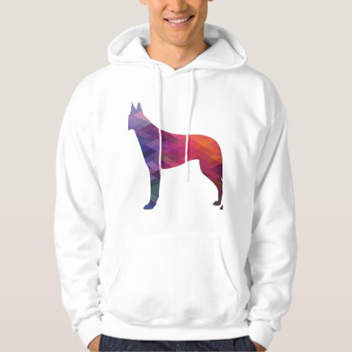 Belgian Malinois Dog Breed Silhouette Geometric Pa Hoodie