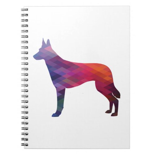 Belgian Malinois Dog Breed Silhouette Geometric Pa Notebook