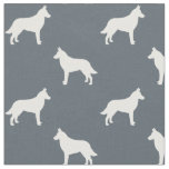 Belgian Malinois Dog Breed Silhouettes Pattern Fabric