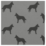 Belgian Malinois Dog Breed Silhouettes Patterned Fabric