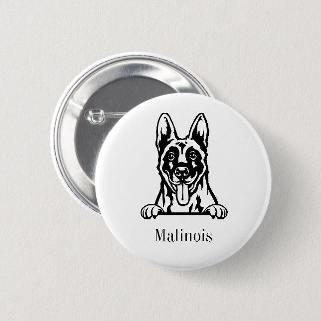 Belgian Malinois dog  Button (Front & Back)