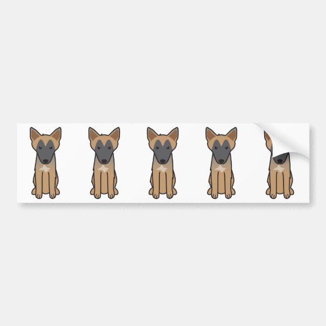 Belgian Malinois Dog Cartoon Bumper Sticker (Front)