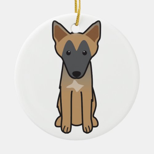 Belgian Malinois Dog Cartoon Ceramic Ornament