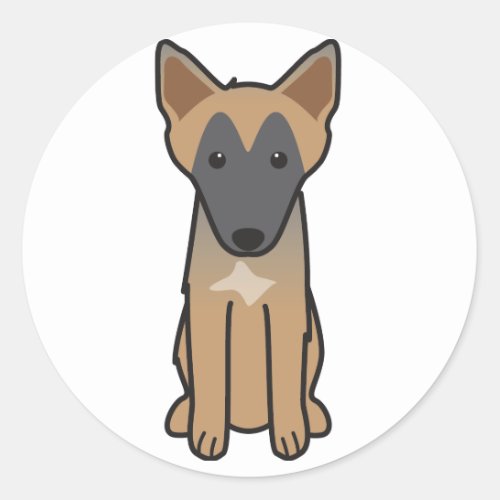 Belgian Malinois Dog Cartoon Classic Round Sticker