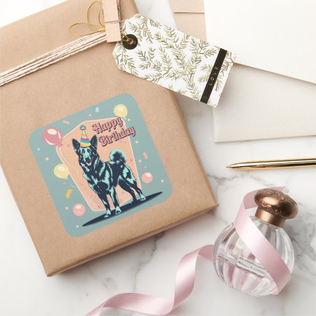 Belgian Malinois Dog Colorful  Square Sticker (Gifting)