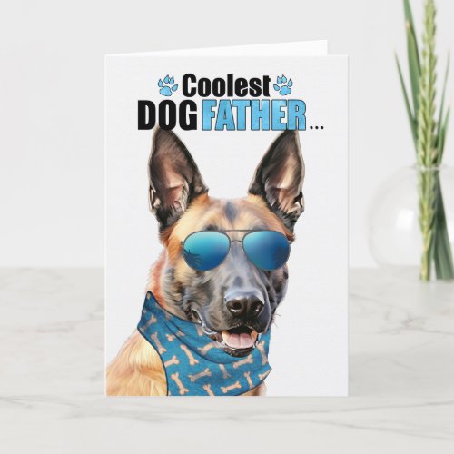 Belgian Malinois Dog Coolest Dad Ever Fathers Day Holiday Card