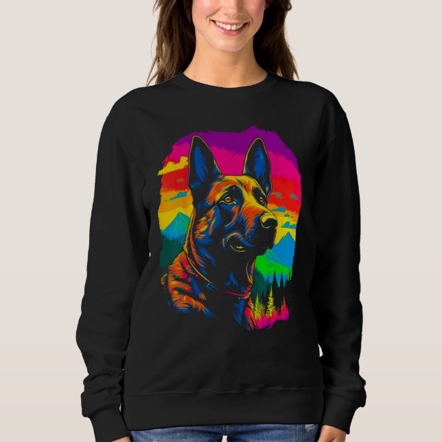 Belgian Malinois Dog Forest Sweatshirt (Front)
